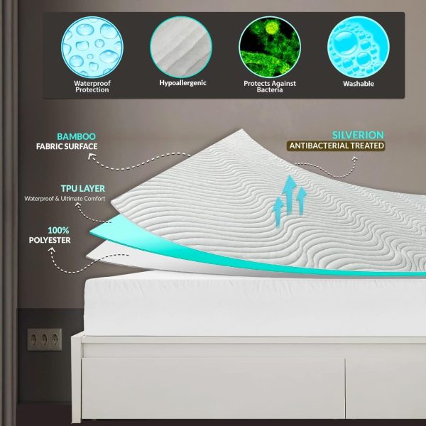 Bamboo Fabric 100% Waterproof Mattress Protector