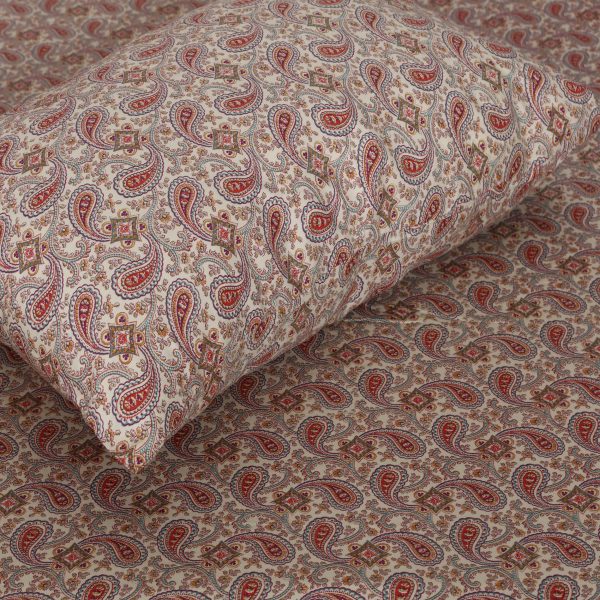 Paisley Cotton Sateen Fitted Sheet