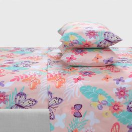 Blooms-and-butterflies-Cotton-Bed-Shee