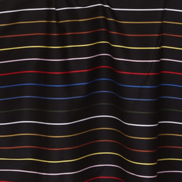 Multi Color Black Stripe Cotton Sateen Bed Sheet