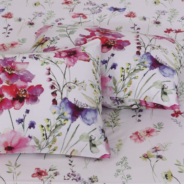 Elegant Floral Cotton Sateen Bedsheet