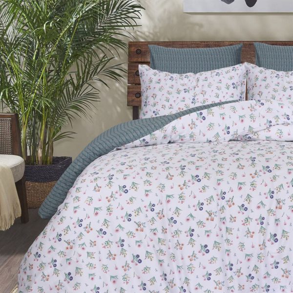 Flowering Shrubs Cotton Sateen Duvet Cover Set