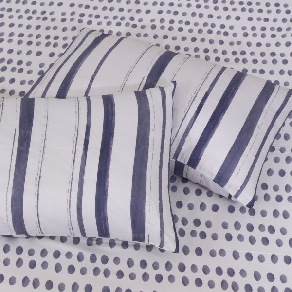 Blue Dots Cotton Sateen Bedsheet