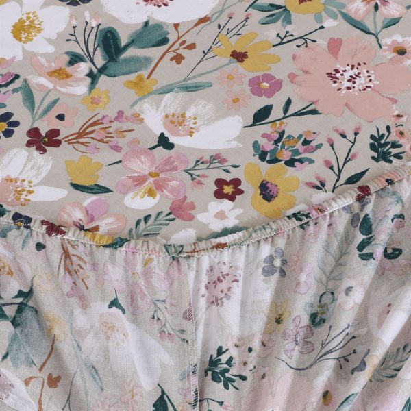 Watercolor Floral Cotton Fitted Sheet