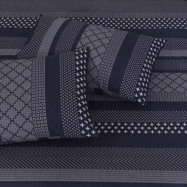 Geometrical Pattern Blue Bedsheet