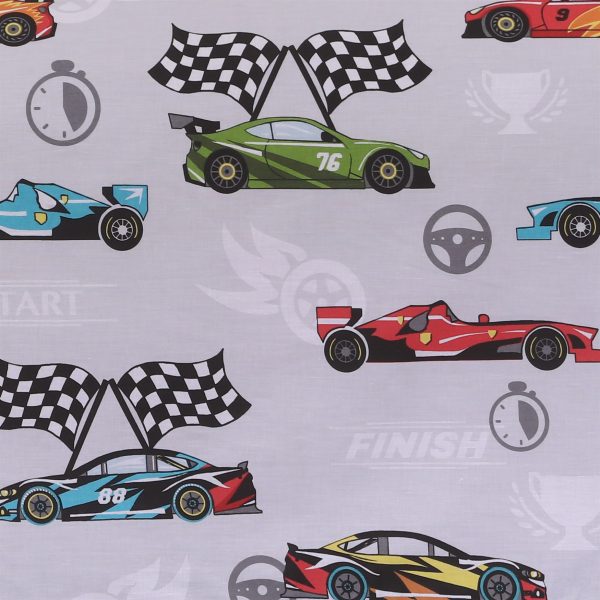 Kids Racing Cars Cotton Bedsheet