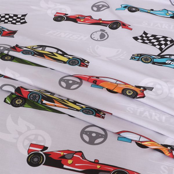 Kids Racing Cars Cotton Bedsheet