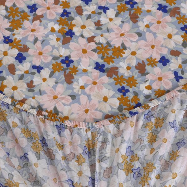 Multi Color Floral Cotton Fitted Sheet