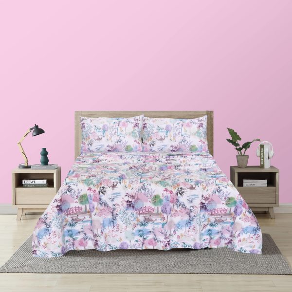 Tranquil Garden Cotton Bedsheet