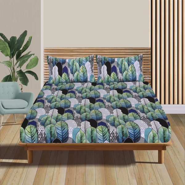 tropical-plants-cotton-sateen-fitted-sheet