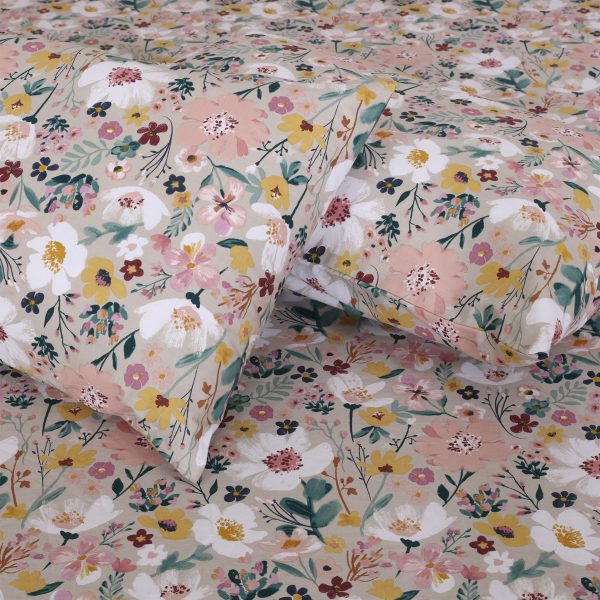 Watercolor Floral Cotton Fitted Sheet