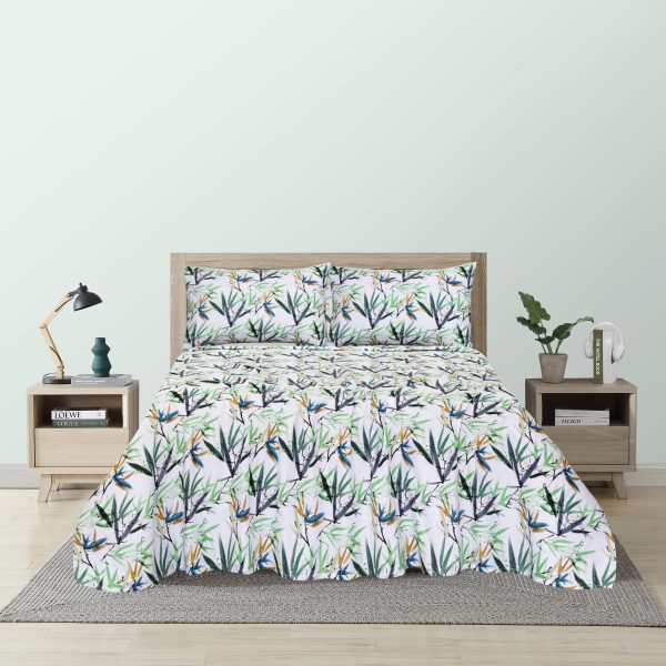 Eucalyptus Leaves Percale Cotton Bedsheet