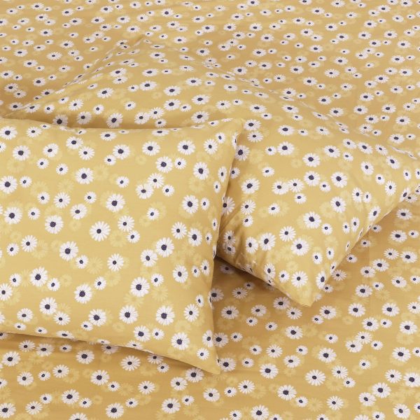 Flaxen Yellow Cotton Bedsheet - Image 2